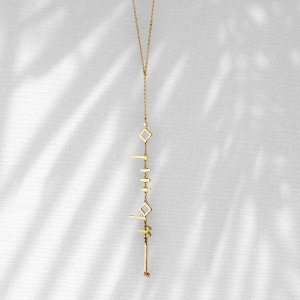 Palestine Geometric Vertical Necklace – Premium Edition
