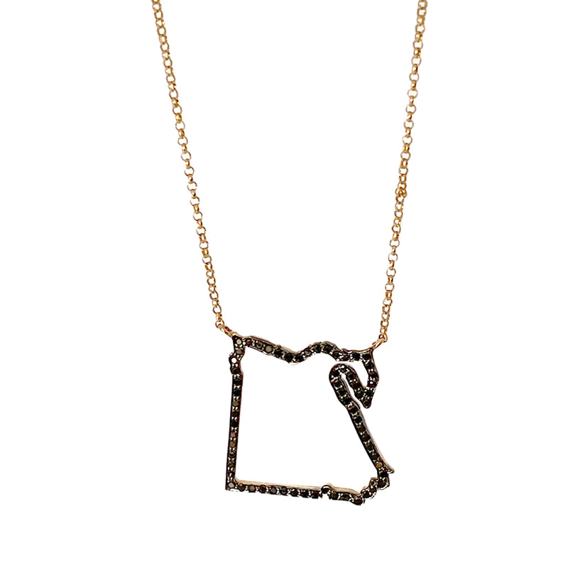 Egypt Outline Map Necklace