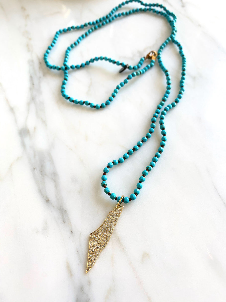 Palestine Full Map Necklace with Beaded Chain