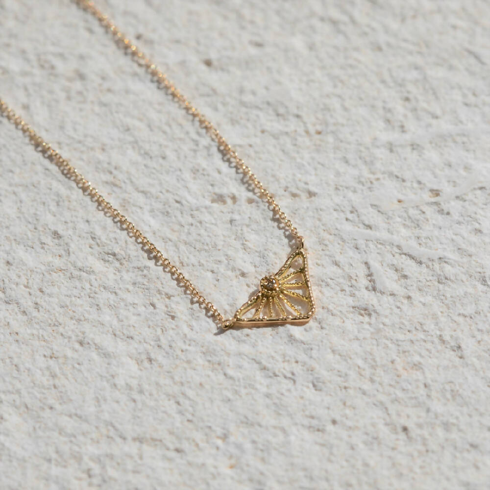 Numbering ♥ Mini Inverted Triangle Pendant Necklace Small Inverted Triangle Necklace – Loralyn Designs