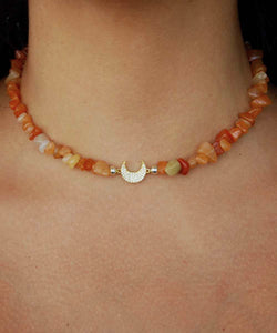 The Agate Swarovski Moon Necklace