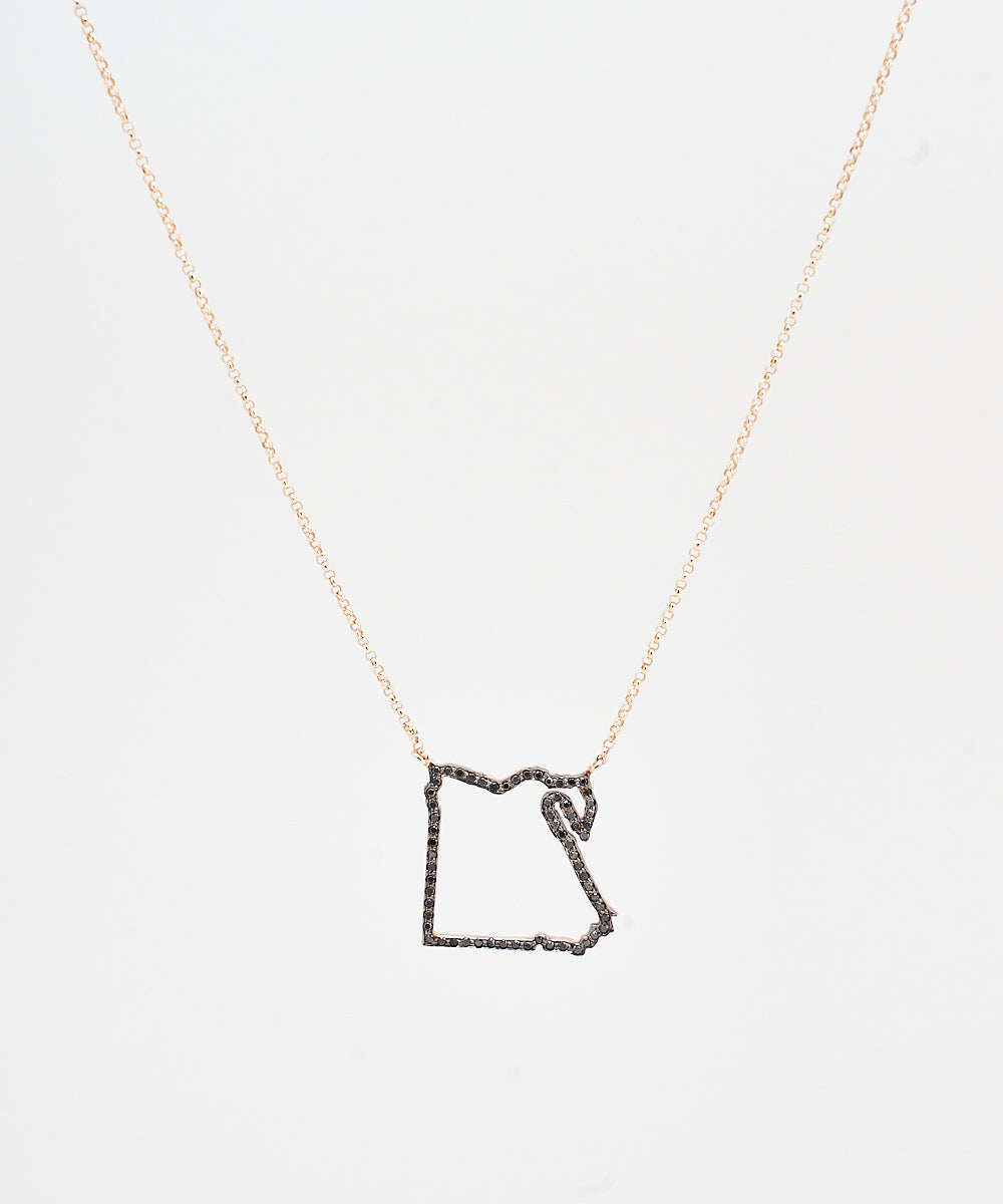 lebanon map outline necklace